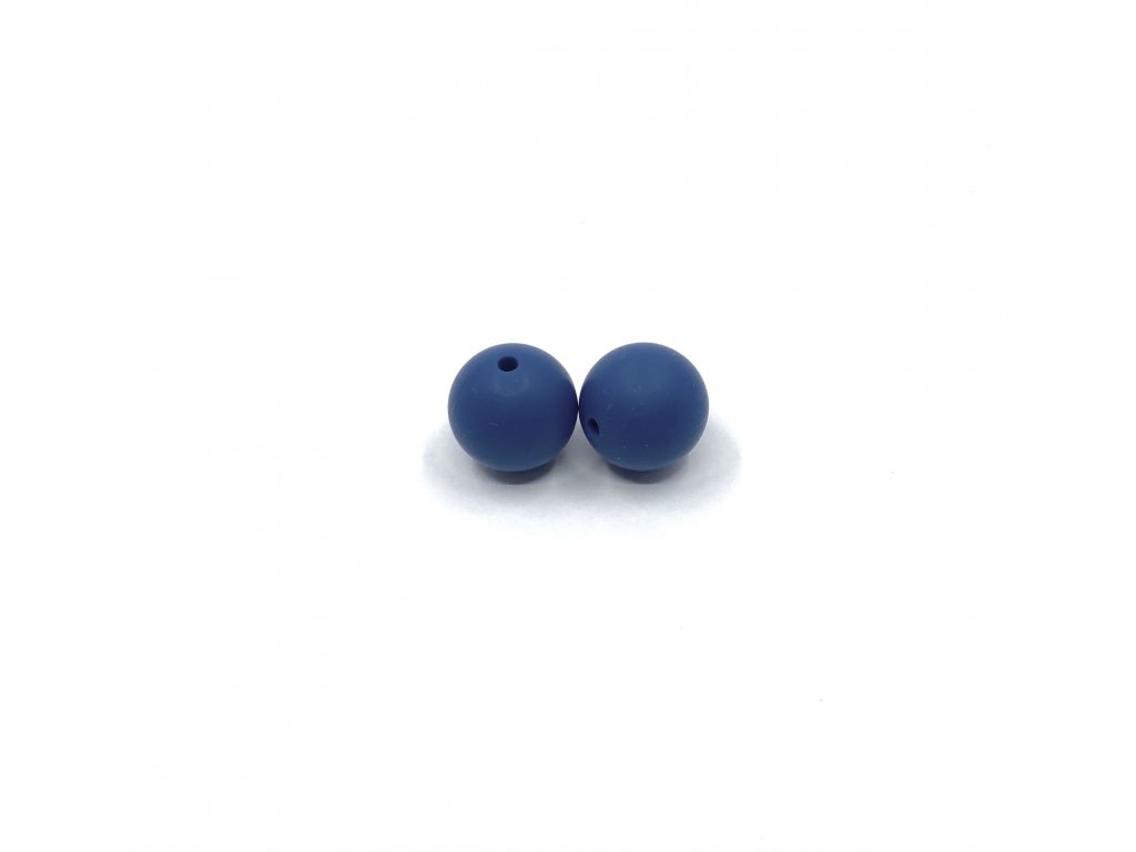 Silikonový korálek 11 mm sytě modrý