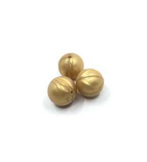 Silikonový korálek 19 mm metalický zlatý