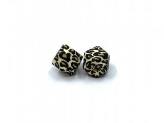 Silikonový korálek šestiúhelník 17 mm leopard