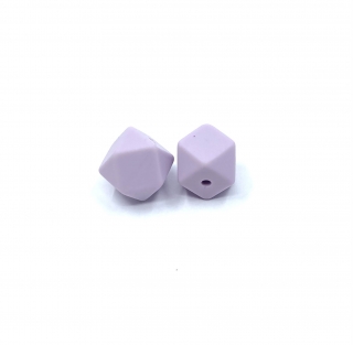 Silikonový korálek šestiúhelník světle fialový 17 mm